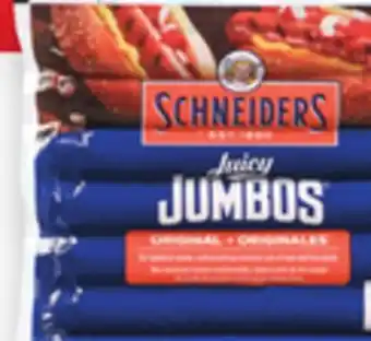 Walmart Schneiders Juicy Jumbos or Classic Recipe Smoked Sausages offer