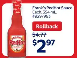Walmart Frank's RedHot Sauce offer