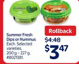 Walmart Summer Fresh Dips or Hummus offer