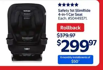 Walmart Safety 1st SlimRide 4-in-1 Car Seat offer