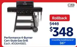 Walmart Performance 4-Burner Cart-Style Gas Grill offer