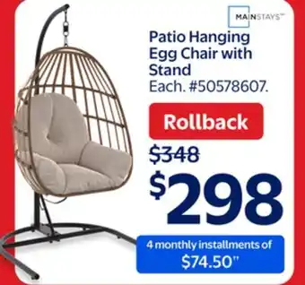 Walmart Patio Hanging Egg Chair with Stand offer