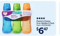 Walmart Parent's Choice 9-oz. Bottles 3-pack offer