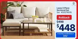 Walmart Lasso 3-Piece Sectional Set offer