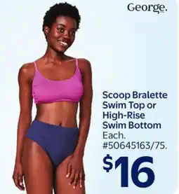 Walmart George Scoop Bralette Swim Top or High-Rise Swim Bottom offer