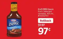 Walmart Kraft BBQ Sauce offer