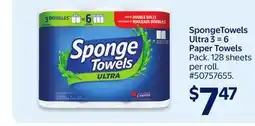 Walmart SpongeTowels Ultra 3 = 6 Paper Towels offer