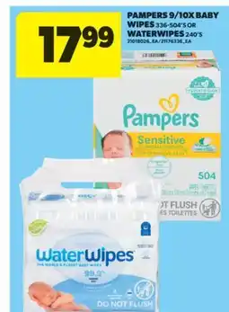Real Canadian Superstore PAMPERS 9/10X BABY WIPES 336-504'S OR WATERWIPES 240'S offer
