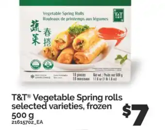 Real Canadian Superstore T & T VEGETABLE SPRING ROLLS, 500 G offer
