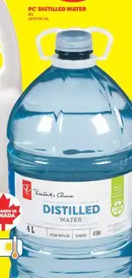 Real Canadian Superstore PC DISTILLED WATER, 4 L offer