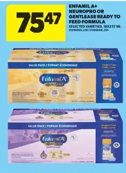 Real Canadian Superstore ENFAMIL A + NEUROPRO OR GENTLEASE READY TO FEED FORMULA, 18X237 ML offer