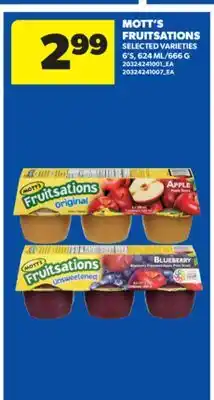 Real Canadian Superstore MOTT'S FRUITSATIONS, 6'S, 624 ML/666 G offer