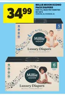 Real Canadian Superstore MILLIE MOON ECONO PACK DIAPERS, SIZE 4-6, 88-120' S offer