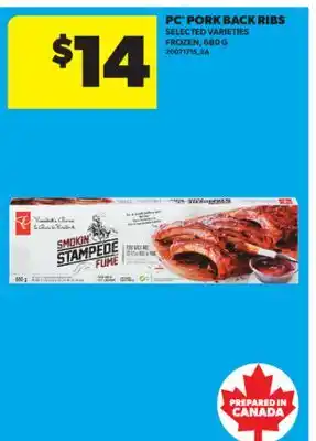 Real Canadian Superstore PC PORK BACK RIBS, 680 G offer