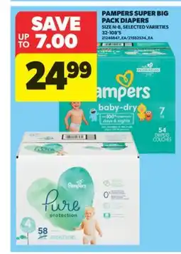 Real Canadian Superstore PAMPERS SUPER BIG PACK DIAPERS, 32-108'S offer