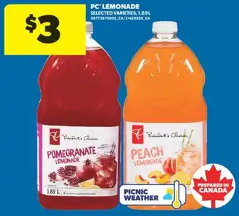 Real Canadian Superstore PC LEMONADE, 1.89 L offer