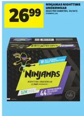 Real Canadian Superstore NINJAMAS NIGHTTIME UNDERWEAR, 34/44' S offer