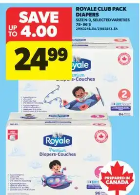 Real Canadian Superstore ROYALE CLUB PACK DIAPERS, 78-96' S offer