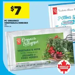 Real Canadian Superstore PC ORGANICS VEGETABLE & HERB MIX, 25 L offer