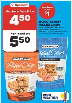 Real Canadian Superstore SNACK FACTORY PRETZEL CRISPS, 200 G offer