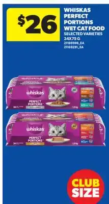 Real Canadian Superstore WHISKAS PERFECT PORTIONS WET CAT FOOD, 24X75 G offer