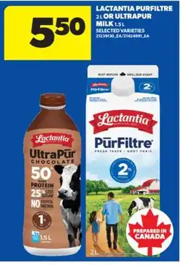 Real Canadian Superstore LACTANTIA PURFILTRE, 2 L OR ULTRAPUR MILK, 1.5 L offer