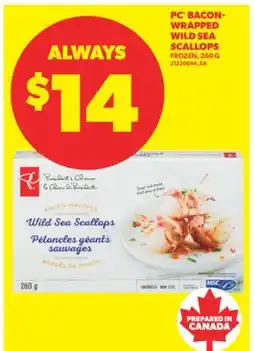 Real Canadian Superstore PC BACON-WRAPPED WILD SEA SCALLOPS, 260 G offer
