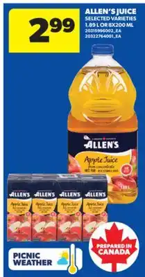 Real Canadian Superstore ALLEN'S JUICE, 1.89 L OR 8X200 ML offer