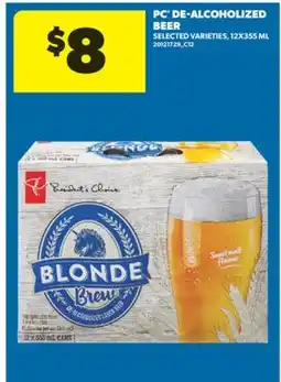 Real Canadian Superstore PC DE-ALCOHOLIZED BEER, 12X355 ML offer