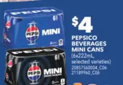 Real Canadian Superstore PEPSICO BEVERAGES MINI CANS, 6x222ML offer