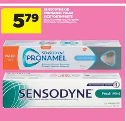 Real Canadian Superstore SENSODYNE OR PRONAMEL VALUE SIZE TOOTHPASTE, 110/135 ML offer