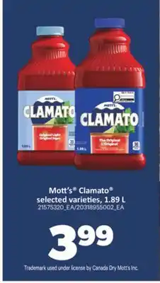 Real Canadian Superstore MOTT'S CLAMATO , 1.89 L offer