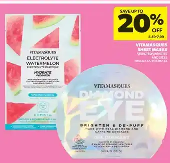 Real Canadian Superstore VITAMASQUES SHEET MASKS offer