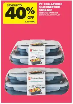 Real Canadian Superstore PC COLLAPSIBLE SILICONE FOOD STORAGE offer