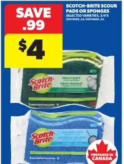 Real Canadian Superstore SCOTCH-BRITE SCOUR PADS OR SPONGES, 3/4'S offer