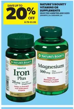 Real Canadian Superstore NATURE'S BOUNTY VITAMINS OR SUPPLEMENTS offer