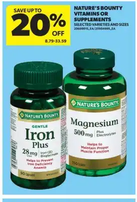 Real Canadian Superstore NATURE'S BOUNTY VITAMINS OR SUPPLEMENTS offer