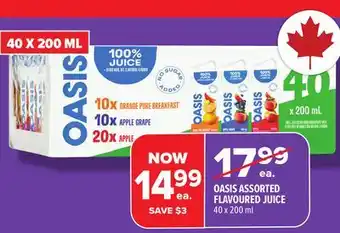 Metro OASIS ASSORTED FLAVOURED JUICE offer