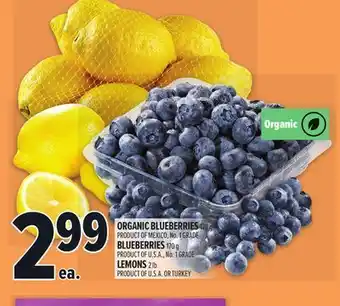 Metro ORGANIC BLUEBERRIES OR BLUEBERRIES OR LEMONS offer