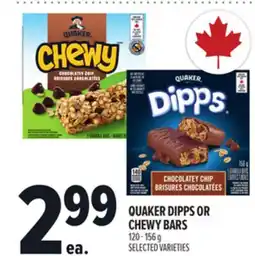 Metro QUAKER DIPPS OR CHEWY BARS offer