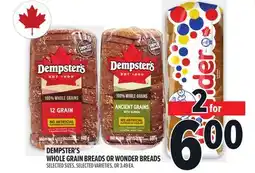 Metro DEMPSTER'S WHOLE GRAIN BREADS OR WONDER BREADS offer