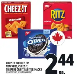 Metro CHRISTIE COOKIES OR CRACKERS, CHEEZ-IT, CRISPERS OR BITS & BITES SNACKS offer