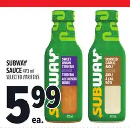 Metro SUBWAY SAUCE offer