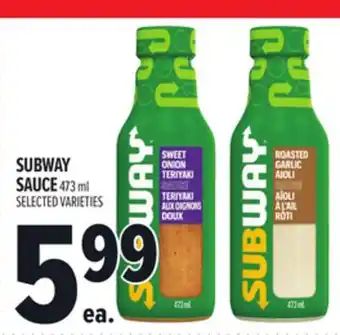Metro SUBWAY SAUCE offer
