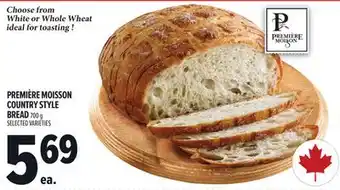 Metro PREMIÈRE MOISSON COUNTRY STYLE BREAD offer