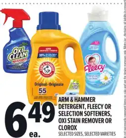 Metro ARM & HAMMER DETERGENT, FLEECY OR SELECTION SOFTENERS, OXI STAIN REMOVER OR CLOROX offer