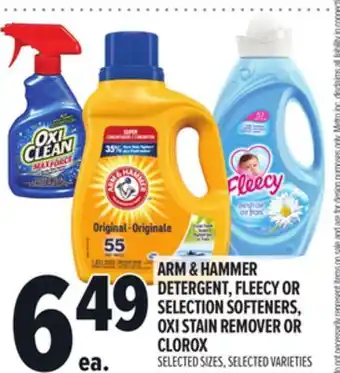 Metro ARM & HAMMER DETERGENT, FLEECY OR SELECTION SOFTENERS, OXI STAIN REMOVER OR CLOROX offer