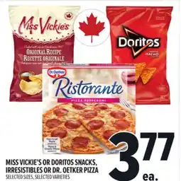 Metro MISS VICKIE'S OR DORITOS SNACKS, IRRESISTIBLES OR DR. OETKER PIZZA offer