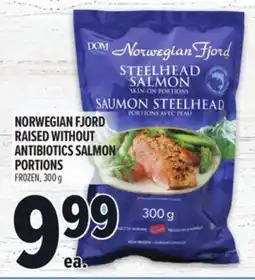 Metro NORWEGIAN FJORD RAISED WITHOUT ANTIBIOTICS SALMON PORTIONS offer