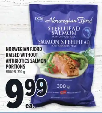 Metro NORWEGIAN FJORD RAISED WITHOUT ANTIBIOTICS SALMON PORTIONS offer